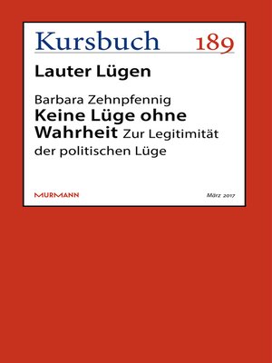 cover image of Keine Lüge ohne Wahrheit
